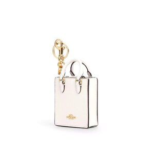 NWT Coach North South Mini Tote Bag Charm Keychain Signature CU280